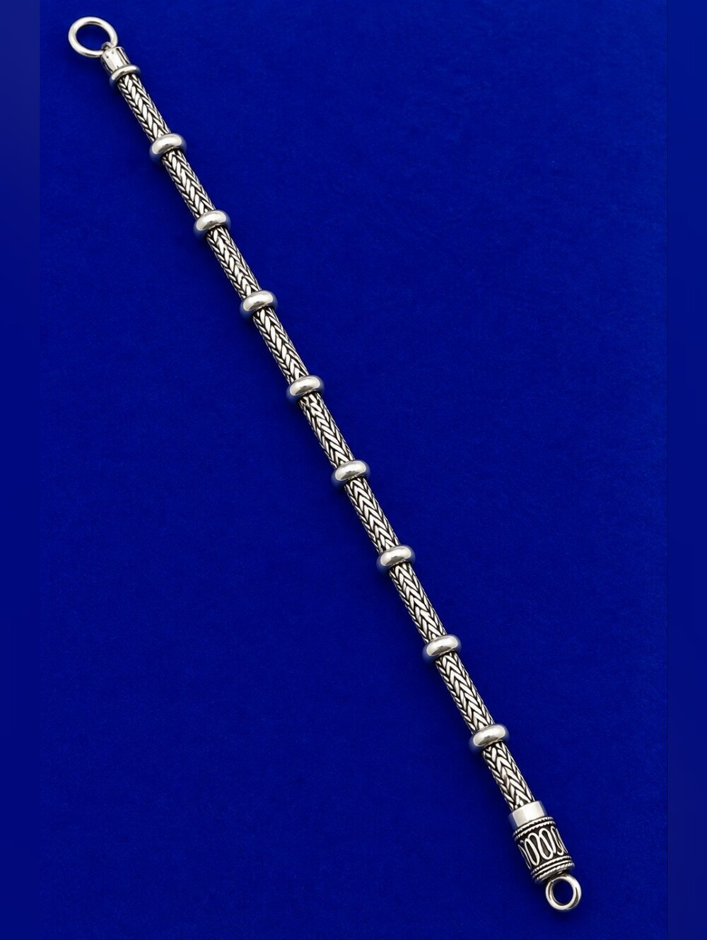 Sterling Silver 925 Bali BA Braided Bracelet - Silver